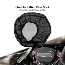 Oval Air Filter Cleaner Rain Sock Cover Protector Fit For Harlay Touring 114 117