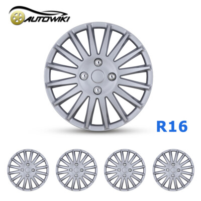 Set Of 4 Snap-On Full Hub Caps Wheel Covers For 16-Inch Tires & Steel Rims