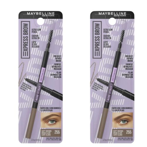 2er Pack - Maybelline Brow Ultra Slim Defining Augenbrauenstift, Soft Brown - 0,003 Oz.