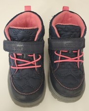 CARTER'S. NAVY BLUE/PINK HIKING BOOTS: HOOK  LOOP; SIZE: 8M KIDS .