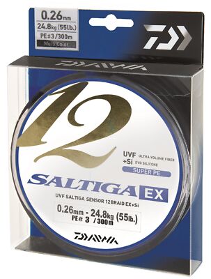DAIWA SALTIGA 12 BRAID EX+SI, mehrfarbig, Rundgeflochtene Schnur