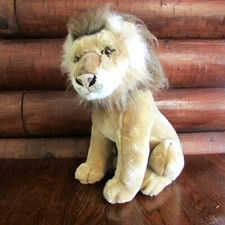 Vintage Realistic Peeper Pals Sitting Lion 17" Plush Stuffed Animal Furry Mane
