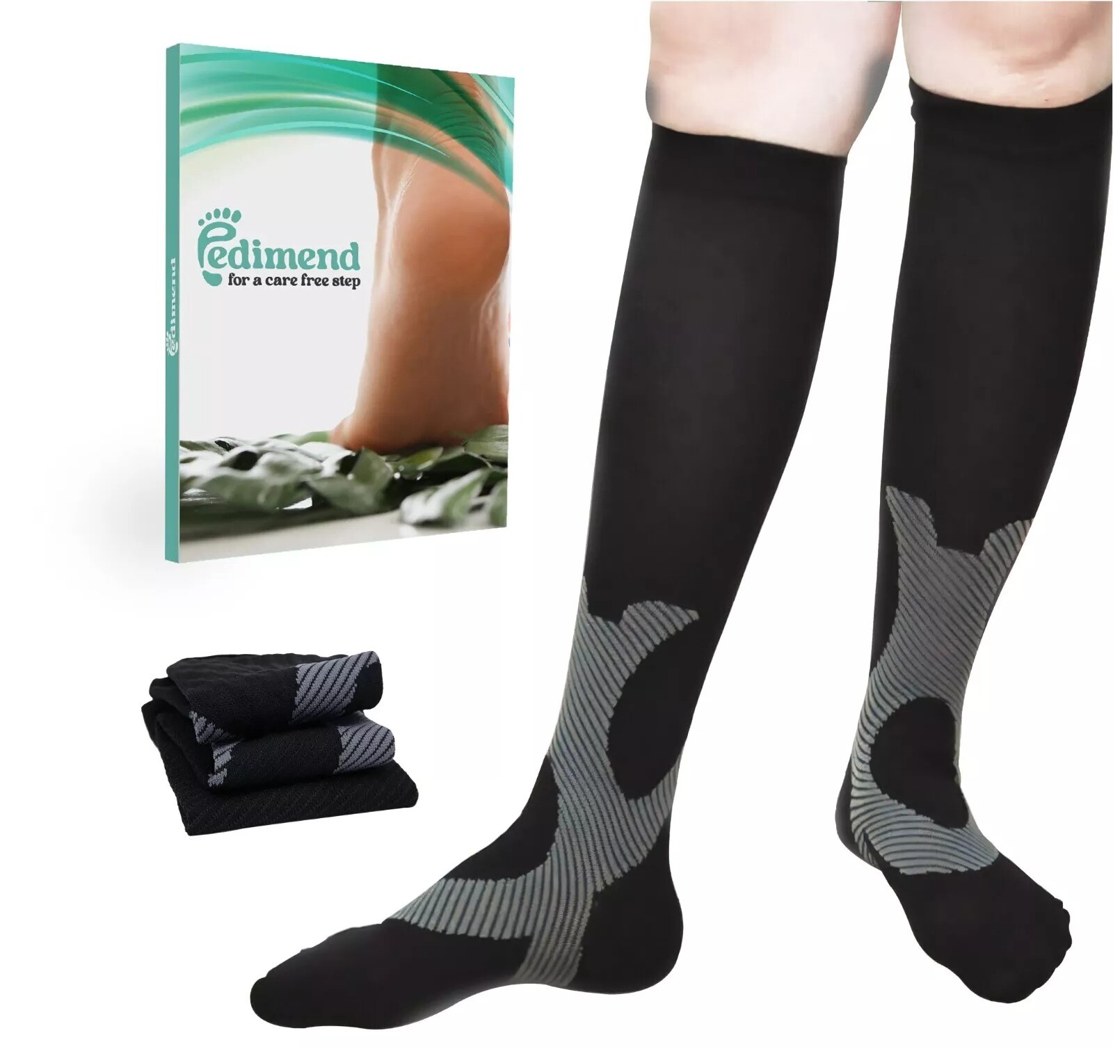Compression Socks Men & Women Varicose Veins Anti-Fatigue Flight Travel Running-image