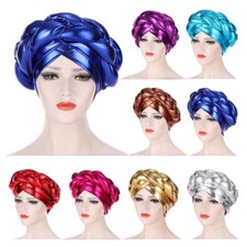 Turban Women Head Wrap African Aso Oke Cap Hijab Bonnet Hat Auto Gele Headtie