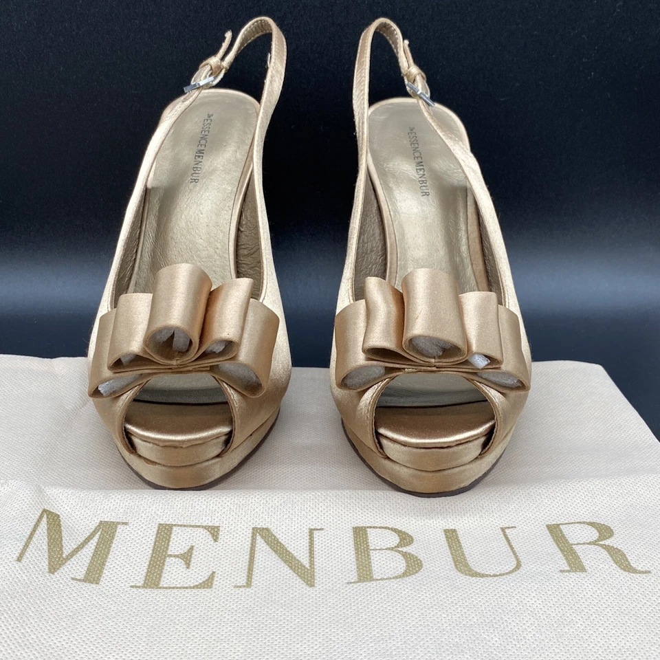 ESS MENBUR Kentia золото атласные каблуки💃🏻Размер ЕС 39 США 9 (подходит как нам 8-8,5) - Изображение 2 из 4