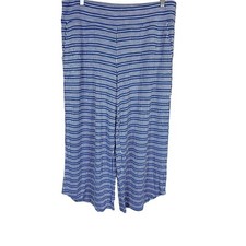 AnyBody Women's Pull-on Full-Leg Novelty Dobby Pants Lapis Blue Large Size