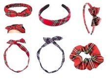 Tartan & Plaid Hair Accessory ? Wide Bow Alice Band, Wire Headband & Scrunchie