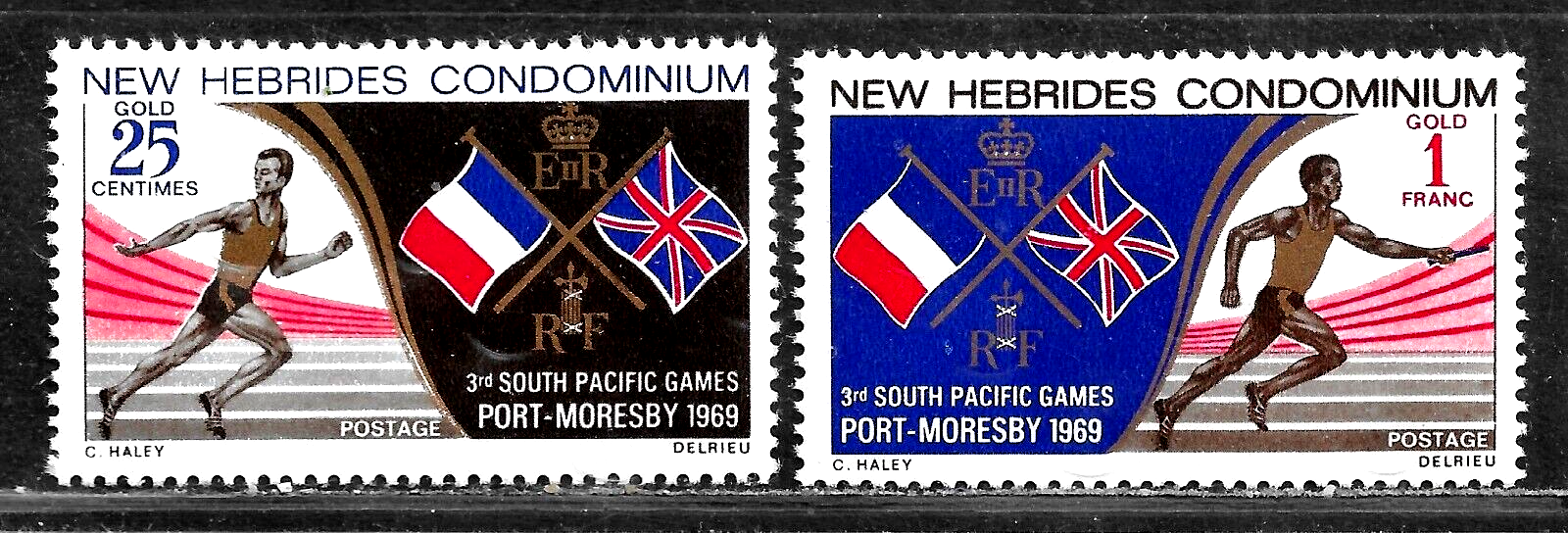 HICK GIRL MINT NEW HEBRIDES STAMPS SC15253 1969 SOUTH PACIFIC GAMES