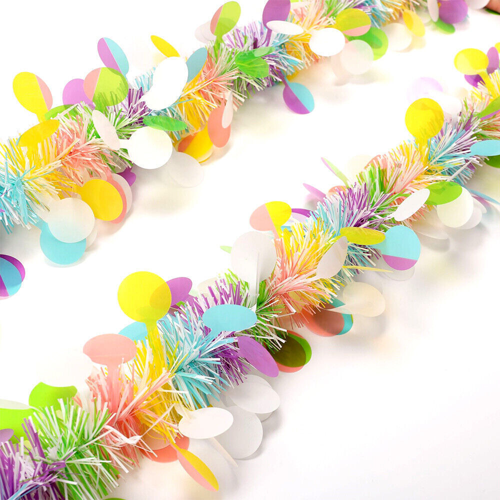 Easter Tinsel Garland Party Tree Hanging Ornament Colorful Tinsel