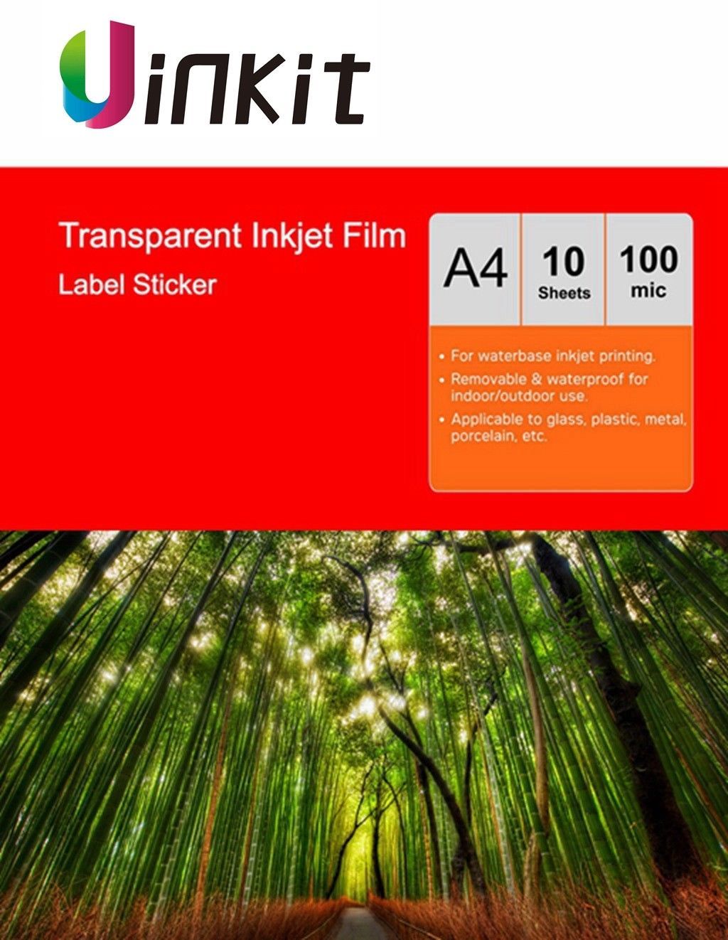 A4 Transparent Self Adhesive Printable Stickers Film Inkjet Printer - 10 Sheets