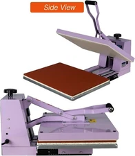 16x24 Heat Press Machine with Slide-Out Base 2000W Clamshell Manual Heat Press