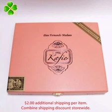 Kafie 1901 Torpedo Empty Wood Cigar Box 9" x 7.5" x 1.25"