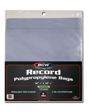 500 BCW 33RPM Resealable Snug Fit Record Album 2-Mil Clear Outer LP Poly Bags