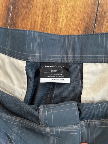 Nike Golf Tour Performance Plaid Golf Pants Mens 34x34 Teal Dri-Fit - Picture 3 of 7