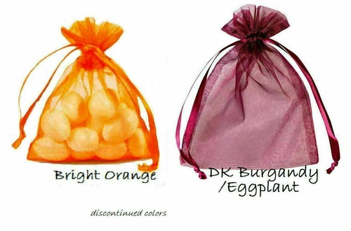 Organza bags 4 each 5" x 7" draw string bag choose color wedding jewelry pouch - Picture 2 of 2