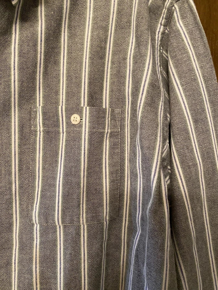 members only button down shirt in gray stripe size Large - Image 2 of 4