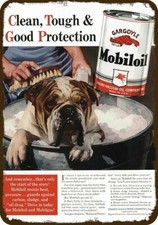 1940 ENGLISH BULLDOG DOG Bath  MOBIL Vintage-Look DECORATIVE REPLICA METAL SIGN