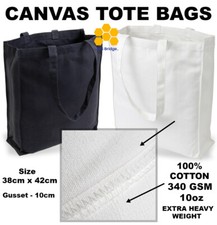 Cotton bags heavy duty 10oz (340GSM) canvas shopper shopping tote shoulder bag 