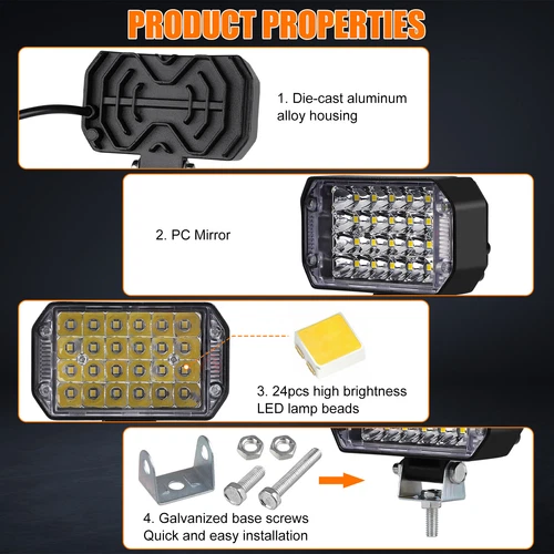 12-80V LED Work Light Bar Flood Spot Lights Driving Lamp Offroad Car Truck SUV - Bild 5 von 8