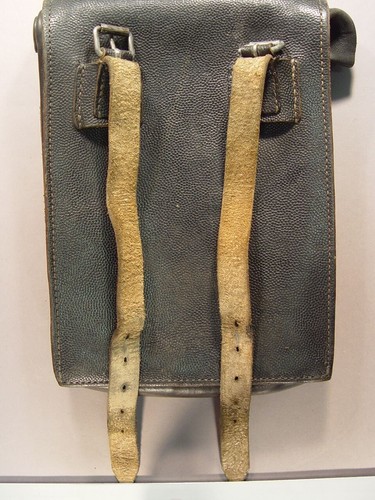 143560: Wehrmacht Heer Kartentasche, schwarzes Leder, Hersteller: bml / 43, 1943 - Bild 10 von 14
