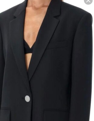 The Attico Women's Wool Blend Single-Breasted Blazer in Black MSRP