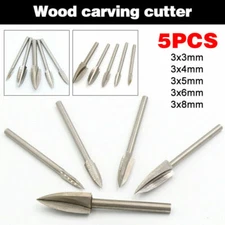 5PCS Wood Router Bits Blade Milling Cutter Carving Machine Tool 3mm Shank CS
