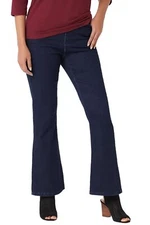 Denim & Co. Easy Stretch Denim Pull-On Bootcut Jeans Dark Wash
