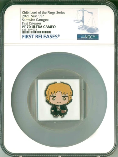 2021 Niue S$2 Chibi Lord Of The Rings Samwise Gamgee FR NGC PF70 UC Box COA OGP
