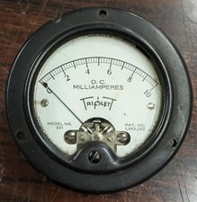 VINTAGE Triplett Model 321 DC Milliamperes Panel Meter 0-10mA Gauge