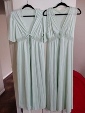 Vintage Mint Shadowline Peignoir Set Lingerie Medium
