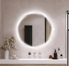Round Bathroom Mirror with LED Lights 50cm, Dimmable, Anti-fog