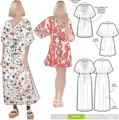 Style Arc Sewing Pattern - Summer Coverup Dress (Sizes 04-16)