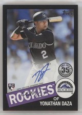 2020 Update 1985 Topps Baseball Black 123/199 Yonathan Daza #85A-YD Auto 2id
