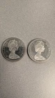 2 Canadian Silver Dollars 1965