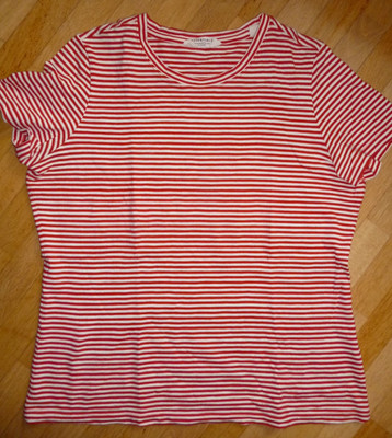 Shirt Gr.40/42 rot weiss geringelt Baumwolle ESSENTIALS