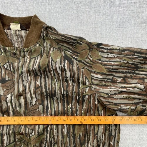Vintage Liberty Camo Bomber Jacket Mens XL Realtree Treebark Hunting USA Made image 7