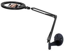 Ring Light Wall Mout Phone Holder, 10'' Ring Light with Wall Folding Arm Comp...