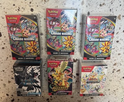  6 Pokemon Booster Boxes Sealed 6 Packs Inside Each 4 Different Sets. NEW!!!!