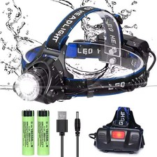 25000LM LED Headlamp Rechargeable Headlight Zoomable Head Torch Lamp Flashlight