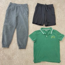 Boys Old Navy Kids Headquarters Clothing Lot 5T 5 Green Polo Shorts Joggers 3pc