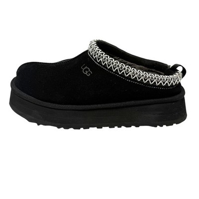 UGG Tazz Suede Platform Slippers Black Tasman Braid 1122553 Womens Size 9