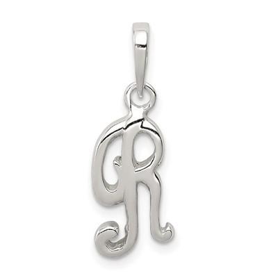 Sterling Silber Buchstabe R Initiale Anhänger Halskette Damen