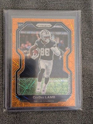 Ceedee Lamb Panini Prizm NFL 2020 Dallas Cowboys Rookie Orange Lazer