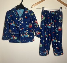 Nick Nora Flannel Pajama Set Santa Christmas Size 2T