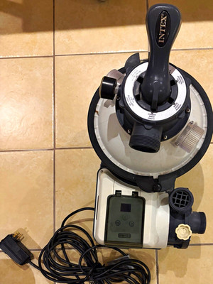 Intex SF90110-1 Sand Filter Pump w/ 6-Way Valve Digital Control, 1,500 GPH