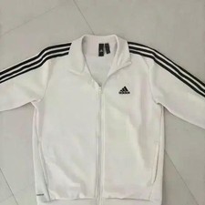 Adidas Three Stripes Track Top, Lightly Used, White