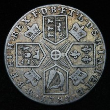 1787 George III SHILLING, with SEMEE, Laureate Head Silver Coin - NICE