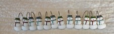 Snowman Winter Shower Curtain Bathroom Hooks Set of 12