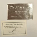1 oz .999 Silver Bar ~ Pyromet "The Silver Card" ~ Credit Card Size