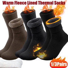 Extra Thick Warm Fleece Lined Thermal Socks Winter Thick Snow Boot Socks for Men
